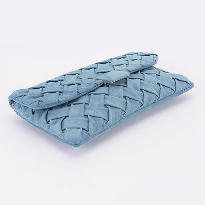 Embossed Faux Suede Clutch Bag