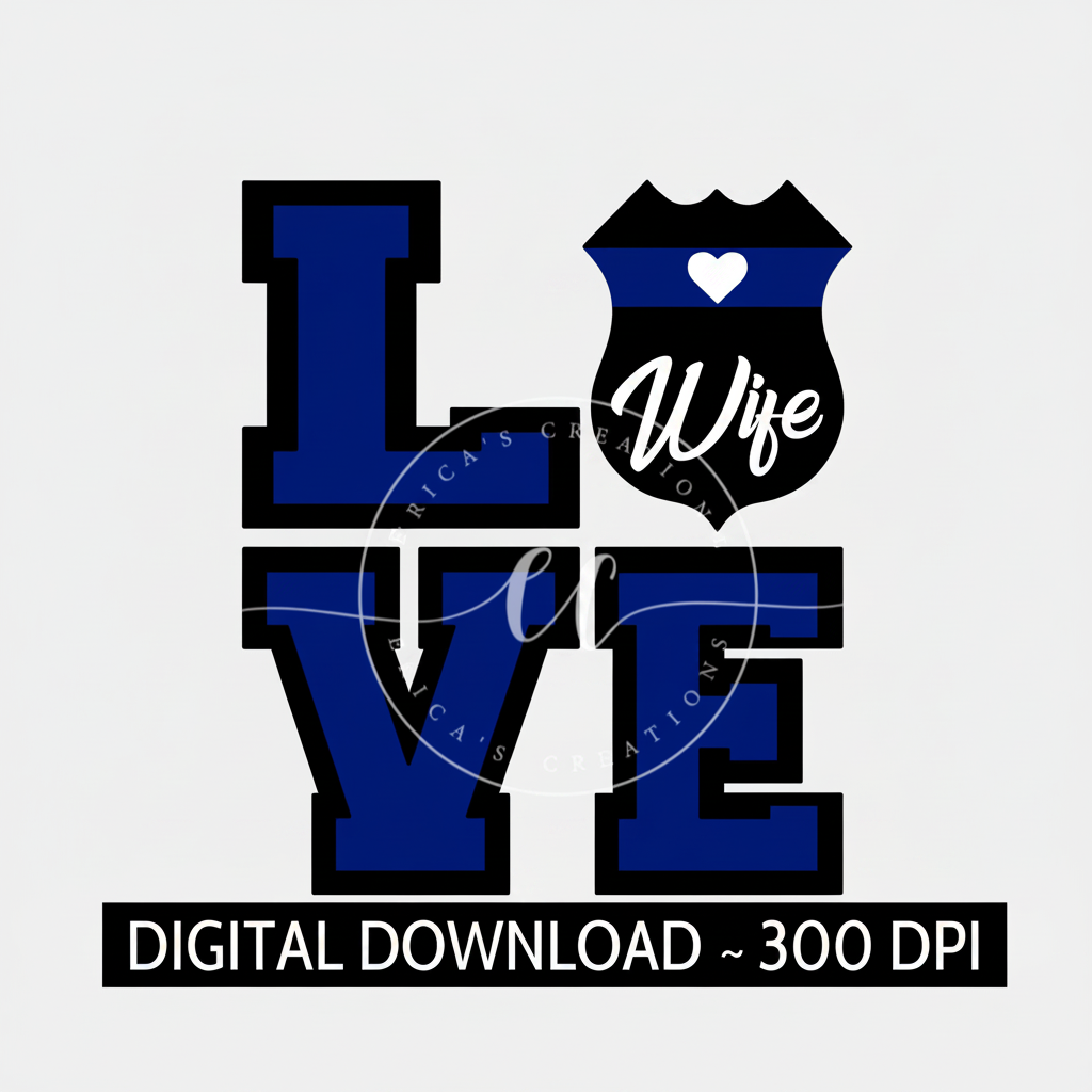 Love Police Wife, Digital Download, PNG