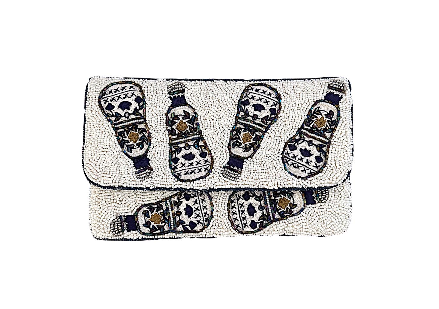 Lily Posh Hand-Beaded Tequila Bottle Clutch & Crossbody Bag
