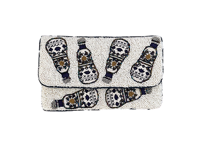 Lily Posh Hand-Beaded Tequila Bottle Clutch & Crossbody Bag