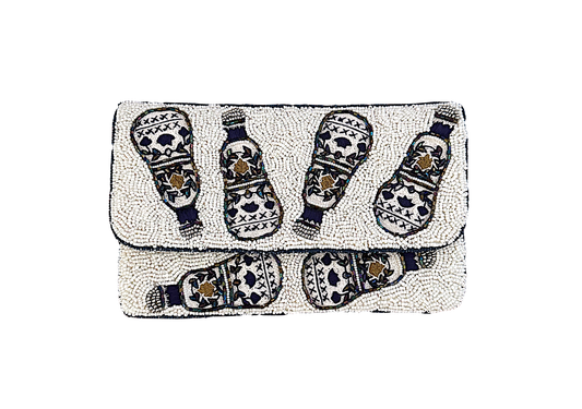 Hand-Beaded Tequila Bottle Clutch & Crossbody Bag