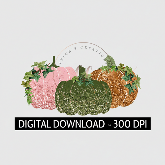 Glitter Pumpkins, Digital Download, Cute Pumpkins