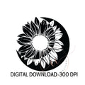 Sunflower, Moon, Digital Download, PNG