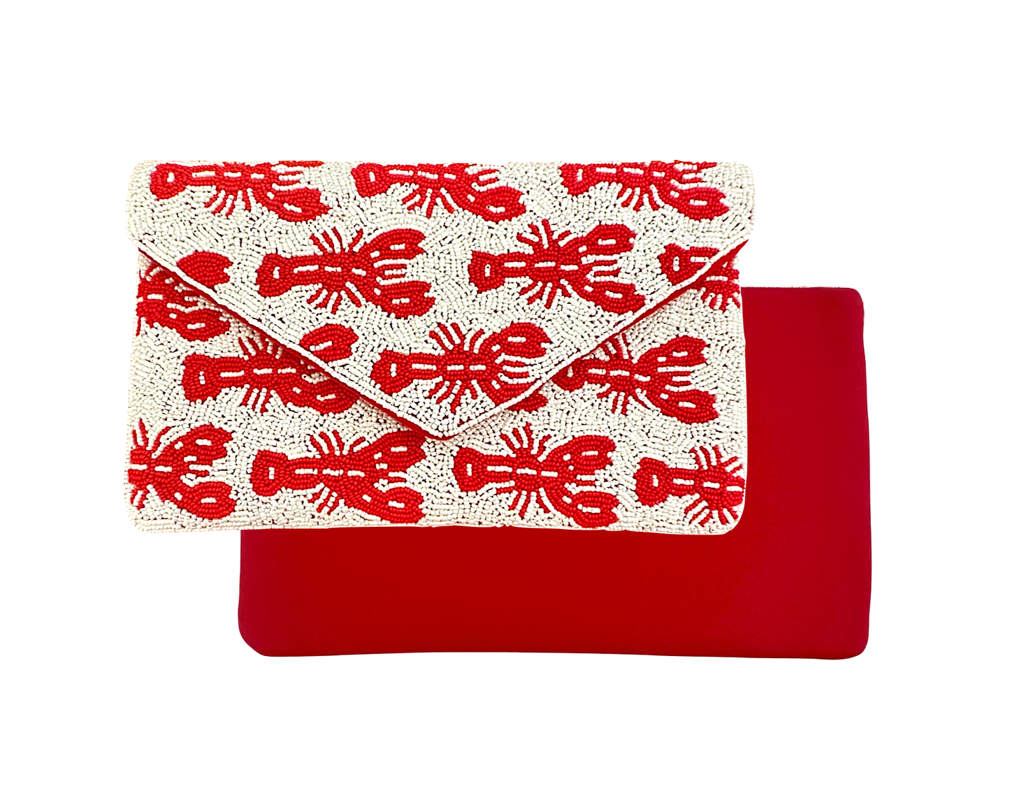 Lily Posh Hand-Beaded Lobster Clutch & Crossbody Bag