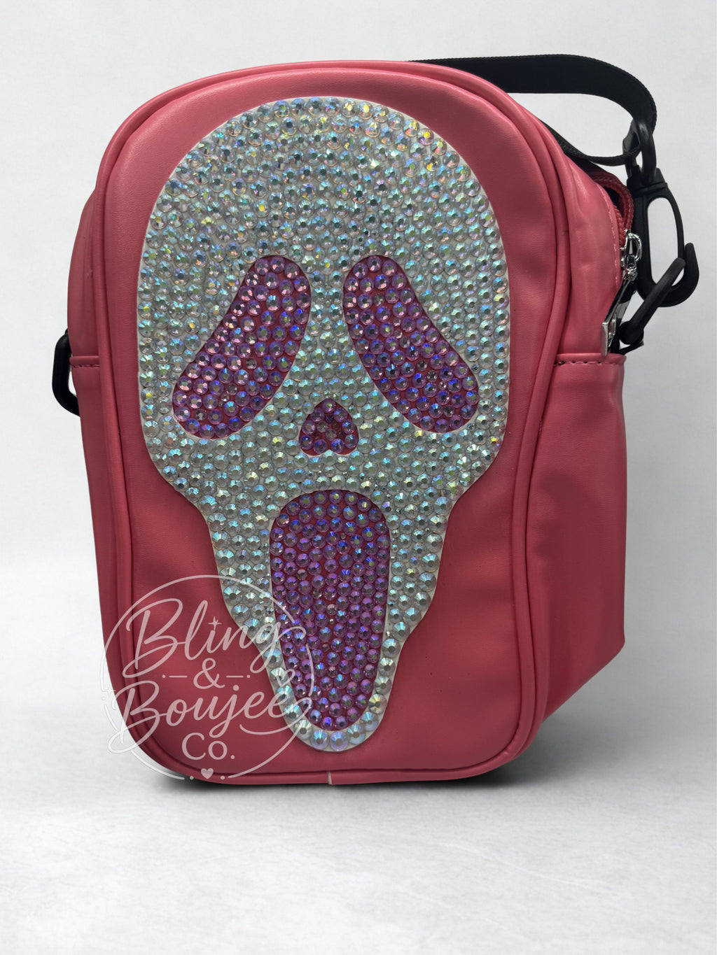 Ghost Face Bling Crossbody Handbag