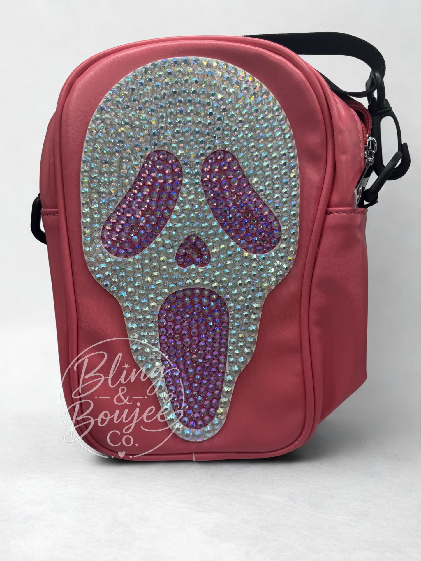 Ghost Face Bling Crossbody Handbag