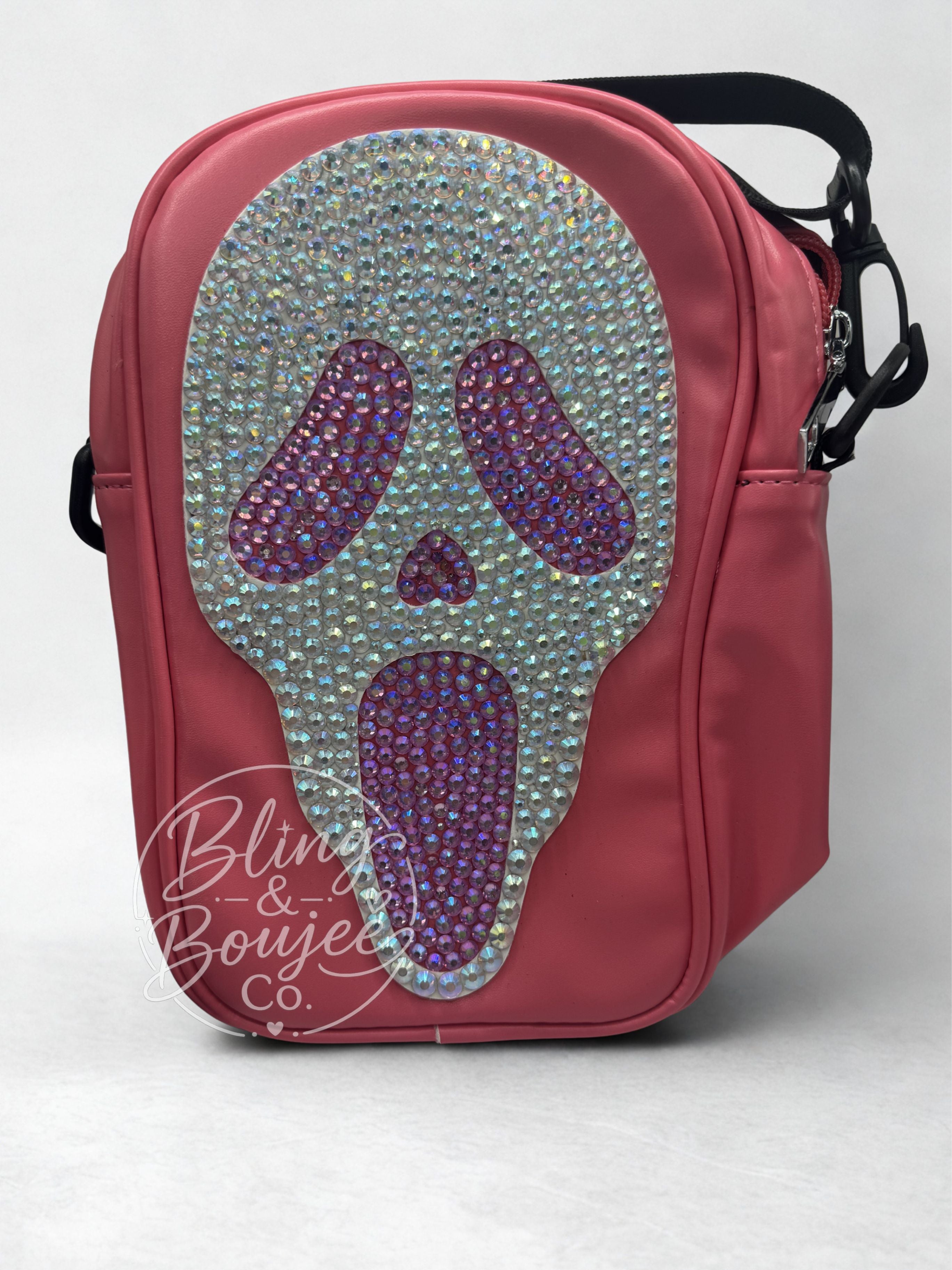 Ghost Face Bling Crossbody Handbag