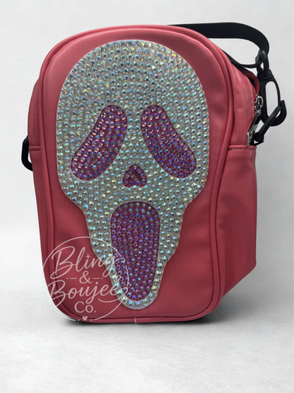 Ghost Face Bling Crossbody Handbag
