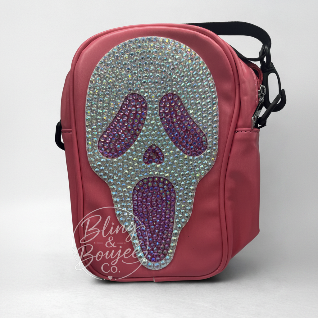 Ghost Face Bling Crossbody Handbag