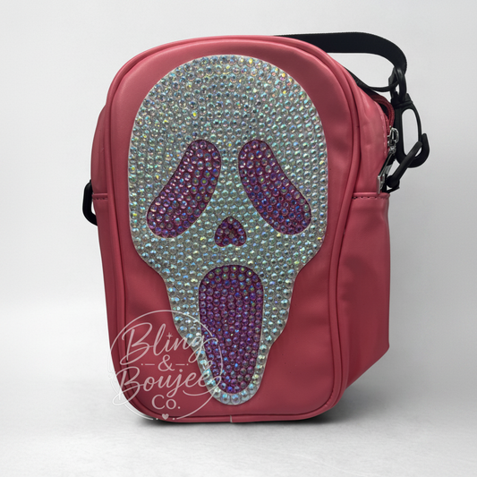 Ghost Face Bling Crossbody Handbag