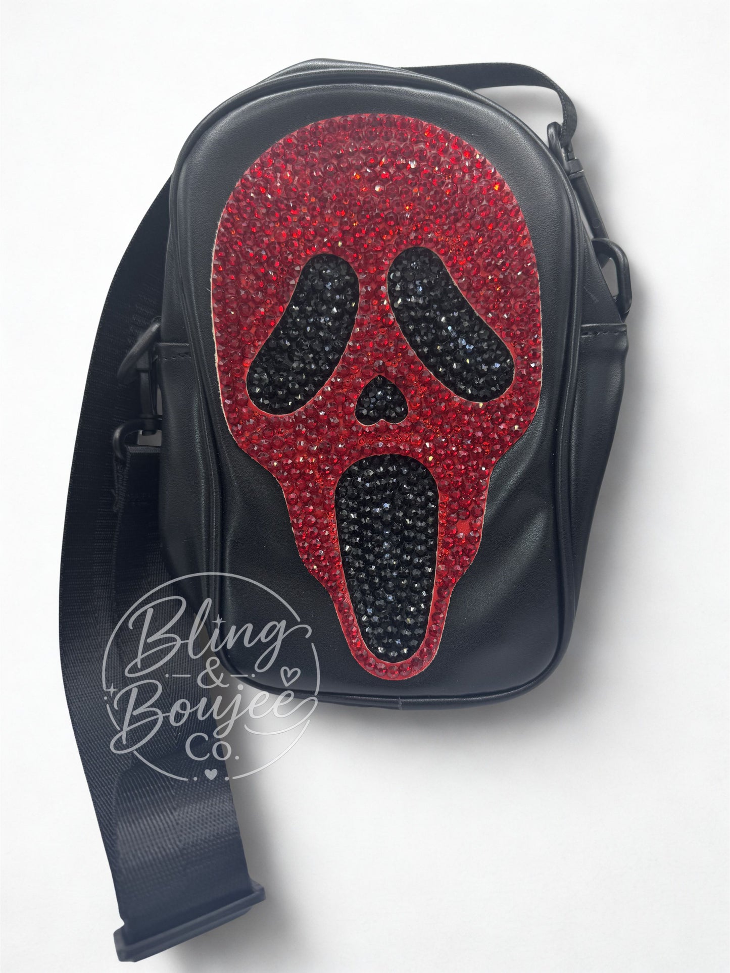 Ghost Face Bling Crossbody Handbag