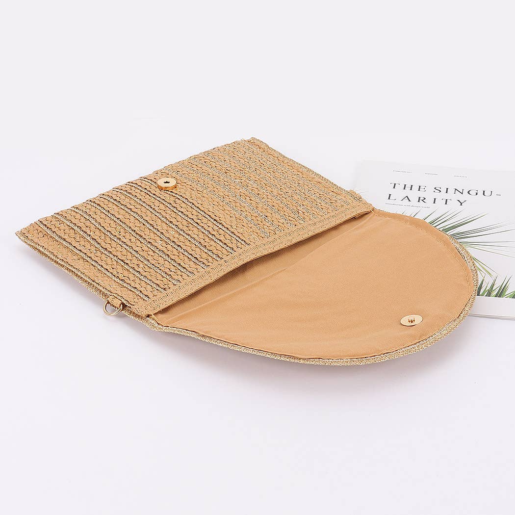 Metallic Braided Envelope Clutch