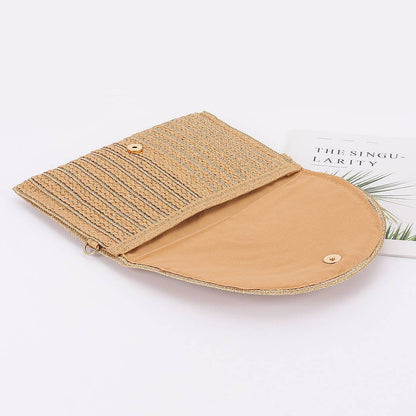 Metallic Braided Envelope Clutch