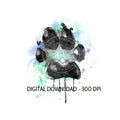 Watercolor Paw Print, Digital Download