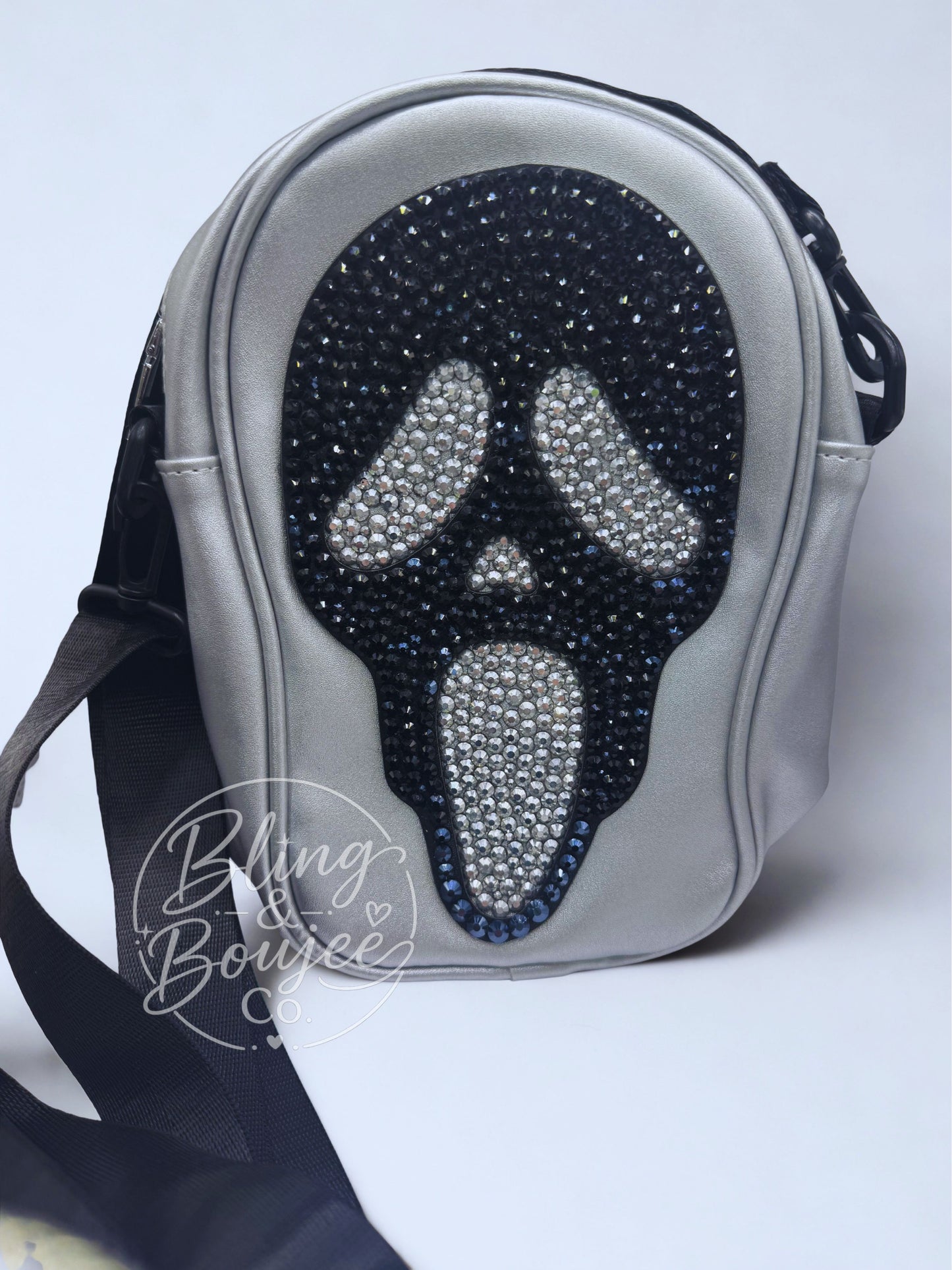 Ghost Face Bling Crossbody Handbag