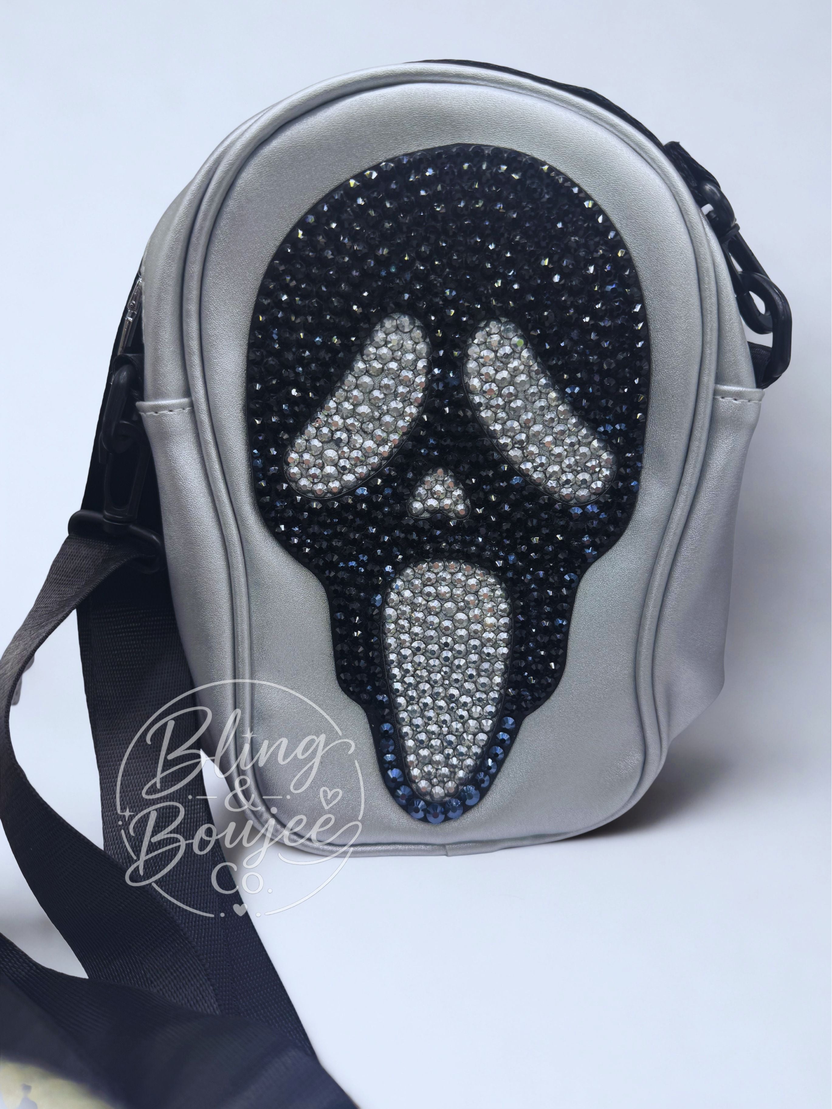 Ghost Face Bling Crossbody Handbag