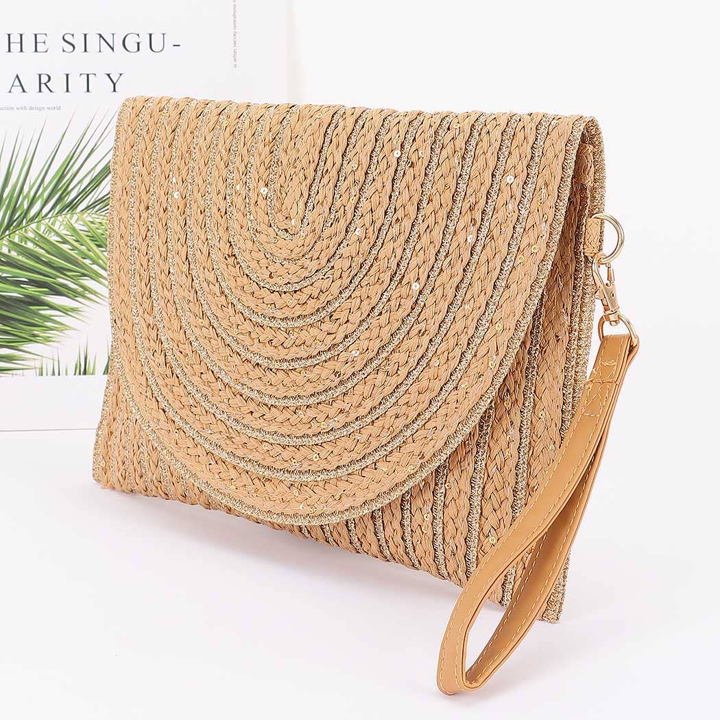 Metallic Braided Envelope Clutch