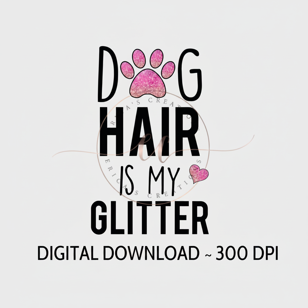 Dog Hair is My Glitter, Digital Download, PNG, Dog Lover