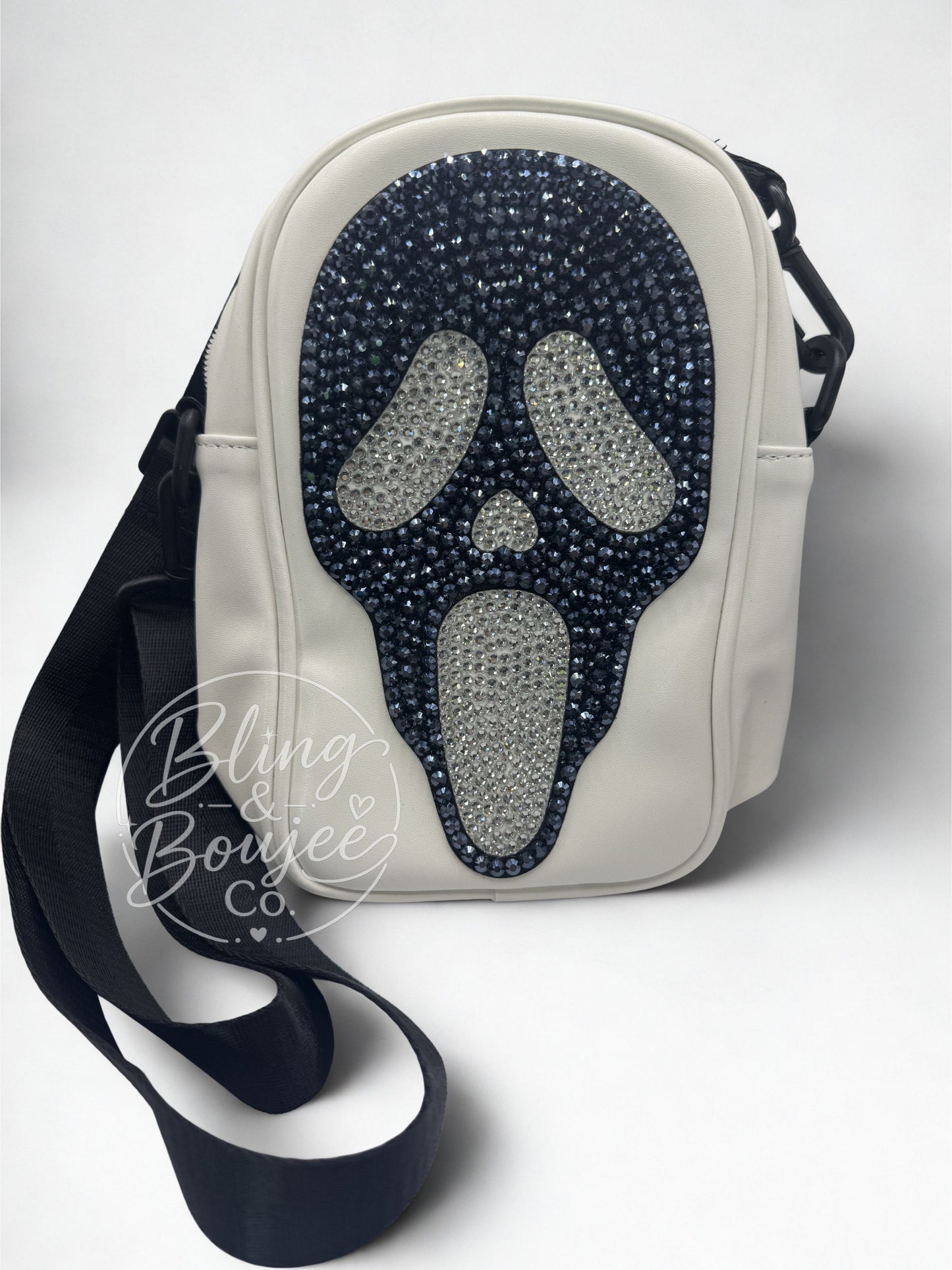 Ghost Face Bling Crossbody Handbag