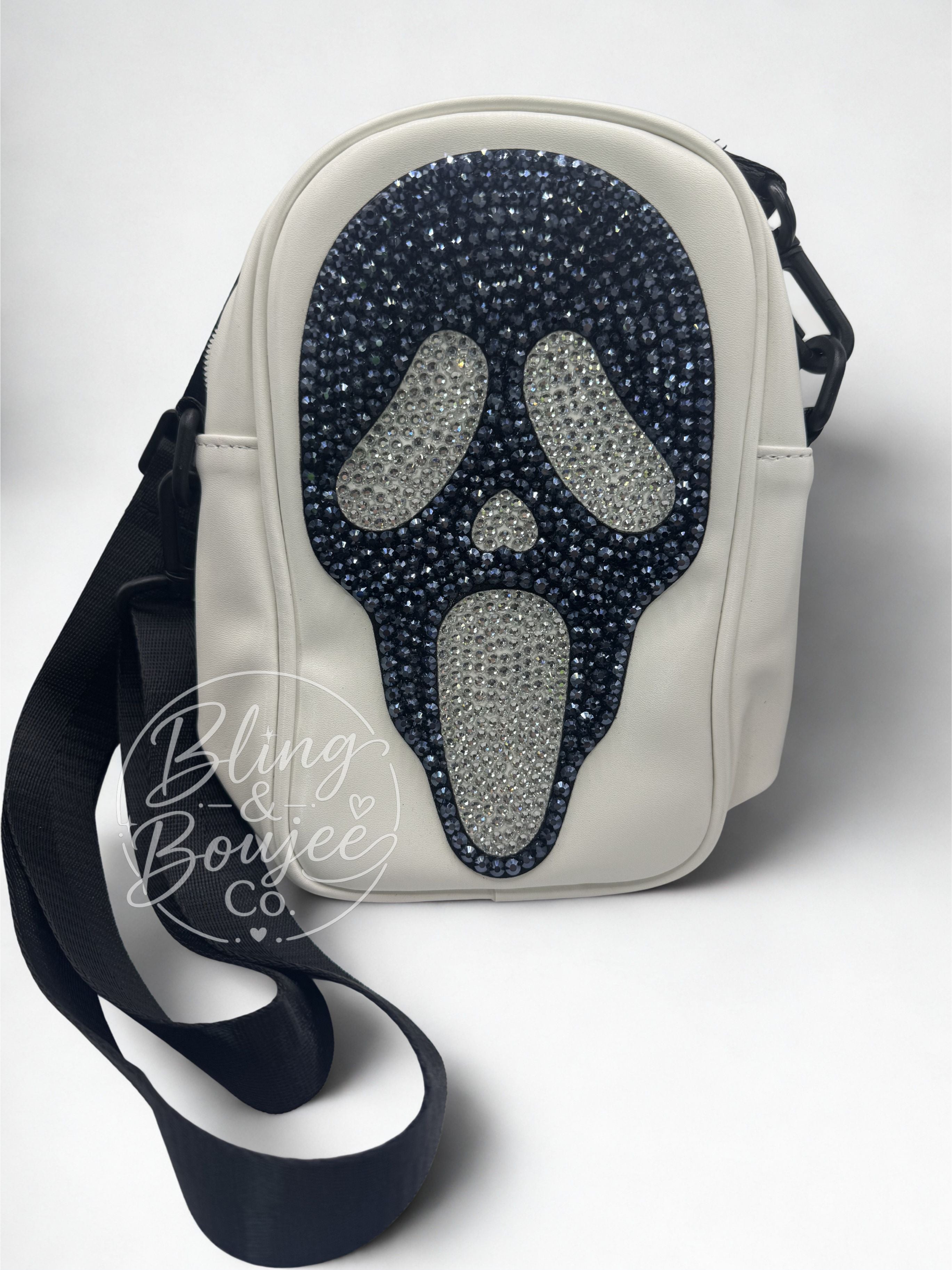 Ghost Face Bling Crossbody Handbag
