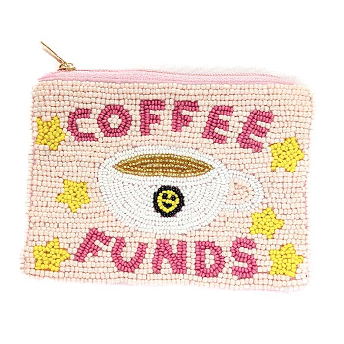 Coffee & Sunshine Beaded Coin Purse