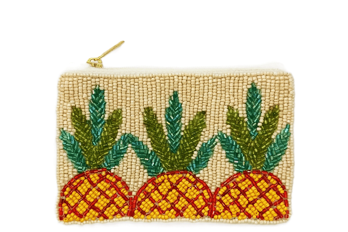 Pineapple Beaded Coin Purse