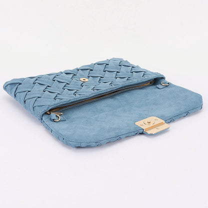 Embossed Faux Suede Clutch Bag