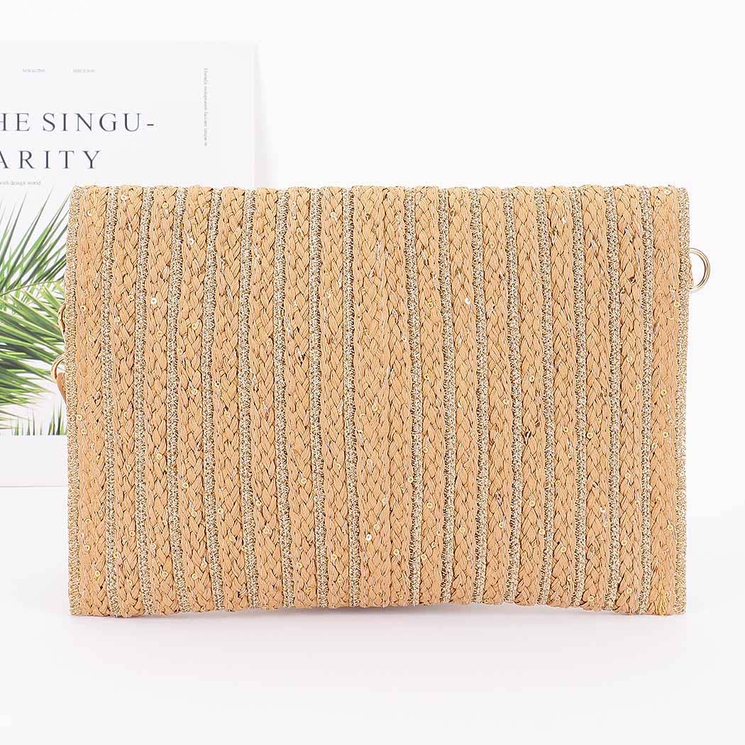 Metallic Braided Envelope Clutch