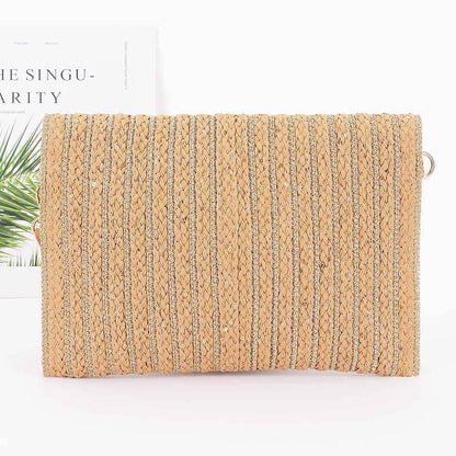 Metallic Braided Envelope Clutch
