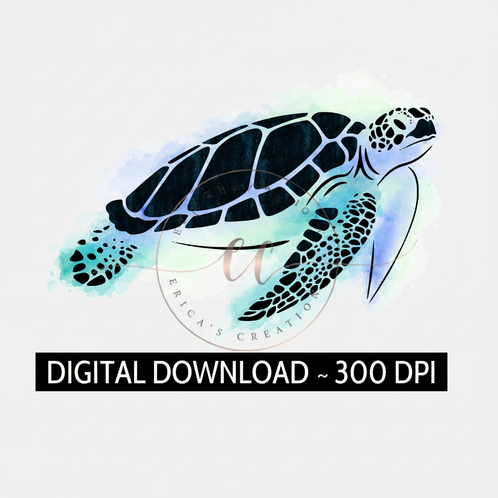 Sea Turtle Digital Download, PNG