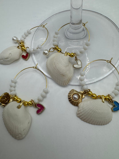 Sanibel Shell Wine Charms | Hearts