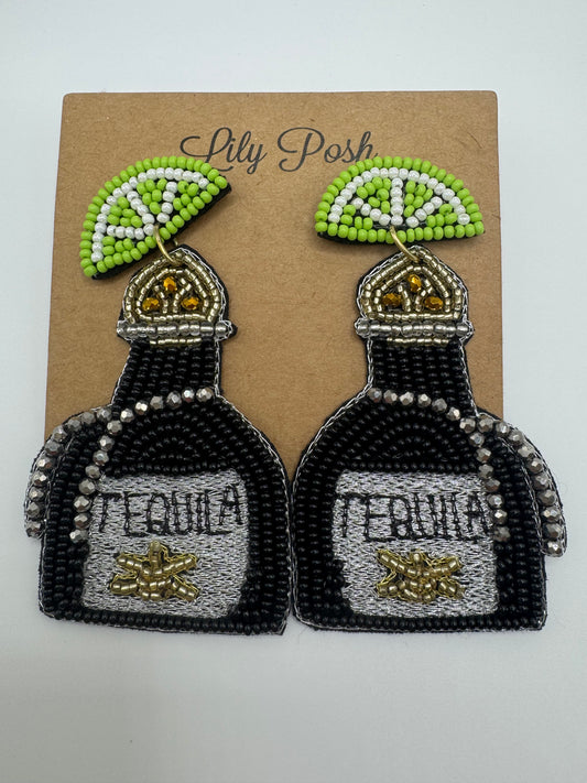 Beaded Tequila & Lime Statement Earrings