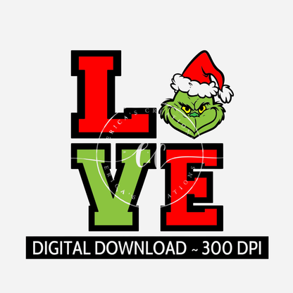 Love Grinch, Digital Download, PNG