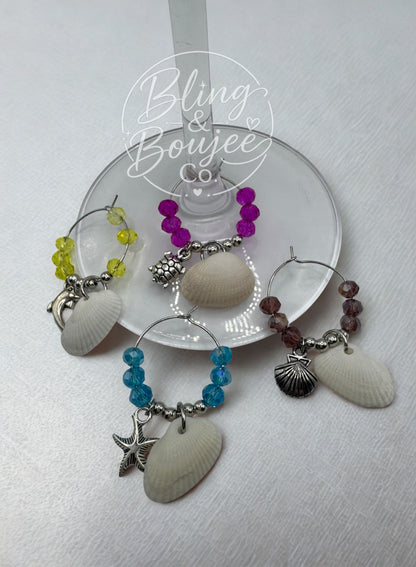 Sanibel Shell Wine Charms | Ocean Friends