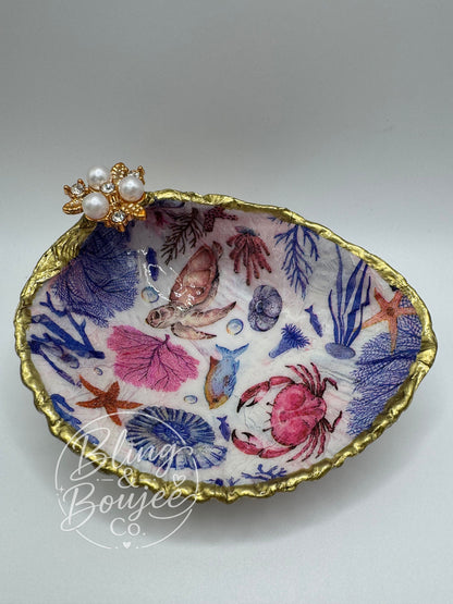 Sanibel Cockle Shell Trinket Dish with Pearl Accent