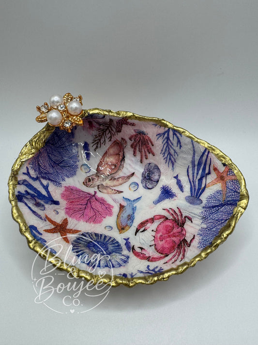 Sanibel Cockle Shell Trinket Dish with Pearl Accent