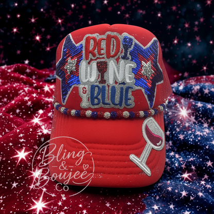 Red, Wine & Blue Trucker Hat 🍷🇺🇸