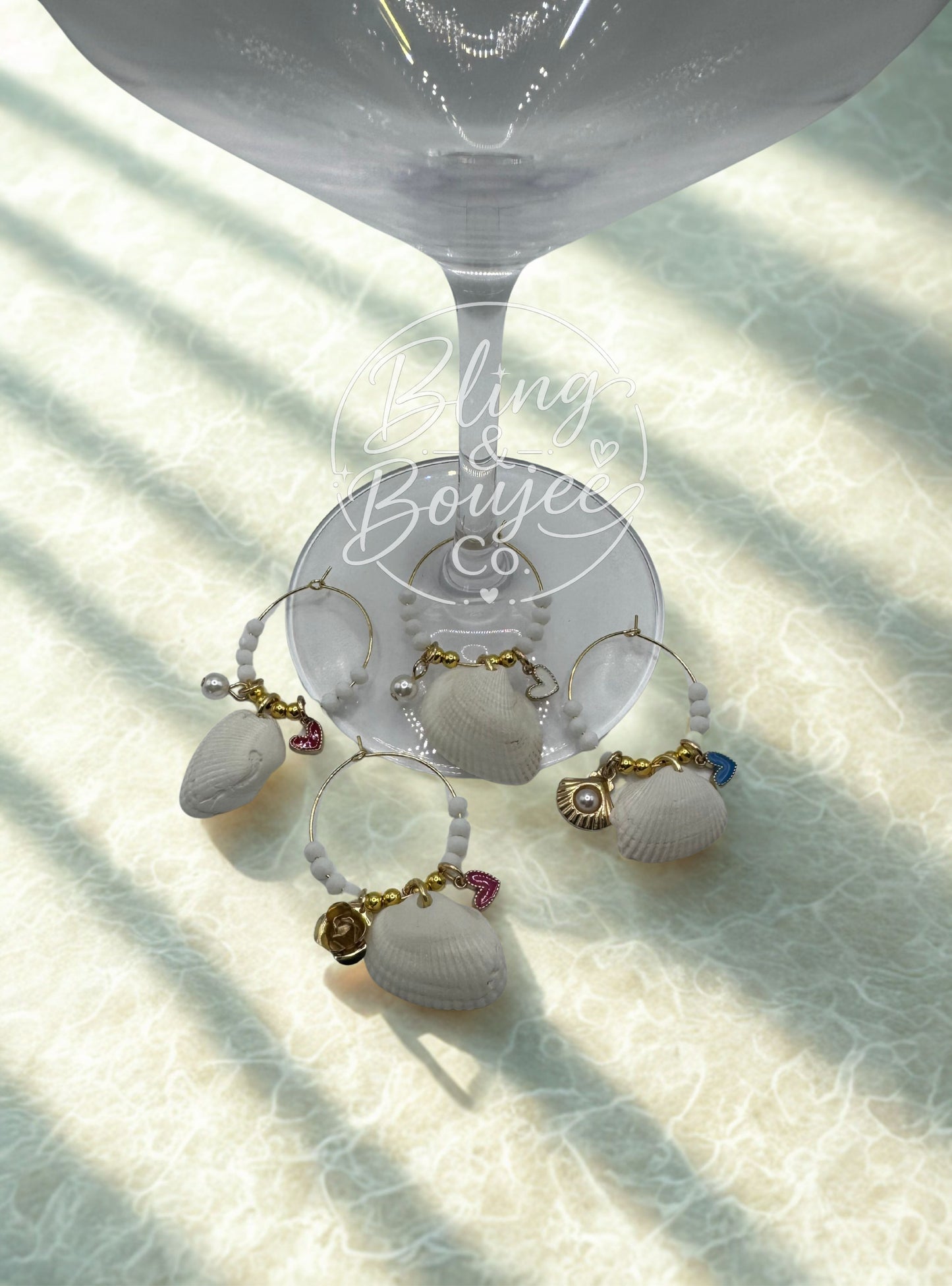 Sanibel Shell Wine Charms | Hearts