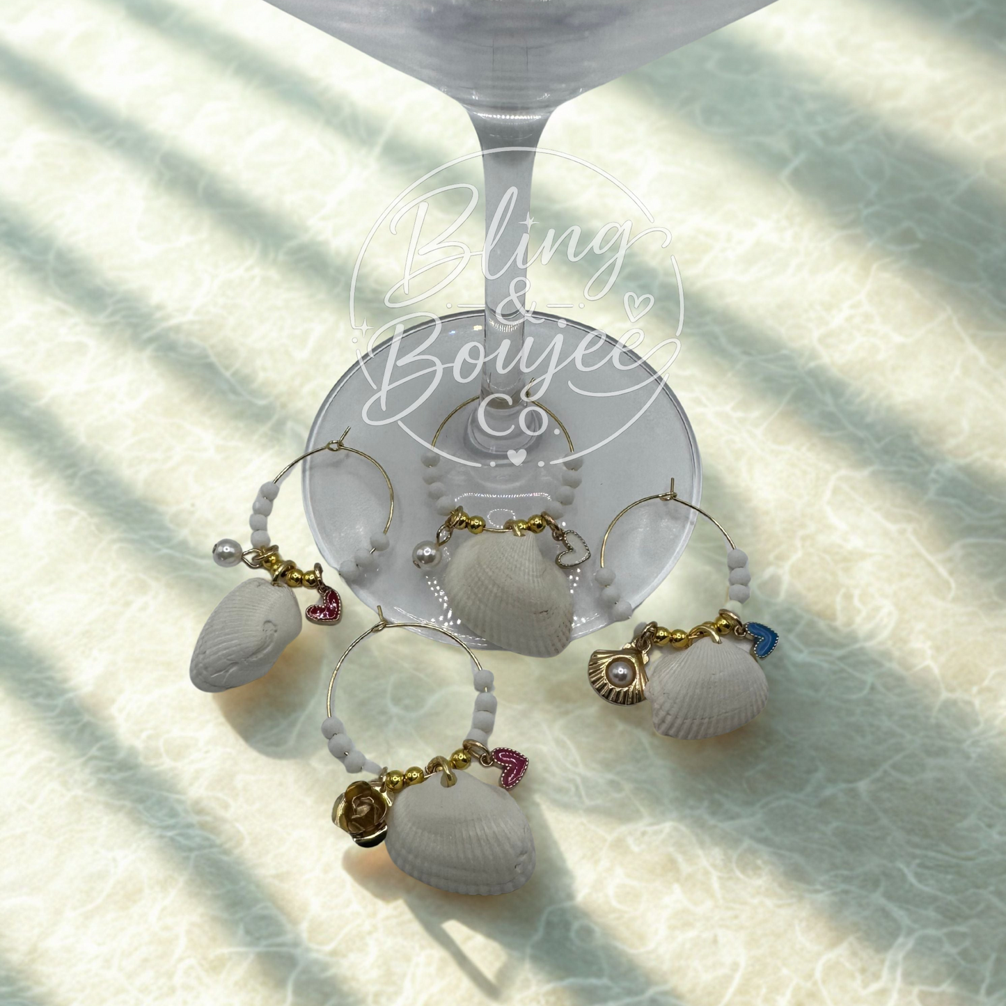 Sanibel Shell Wine Charms | Hearts