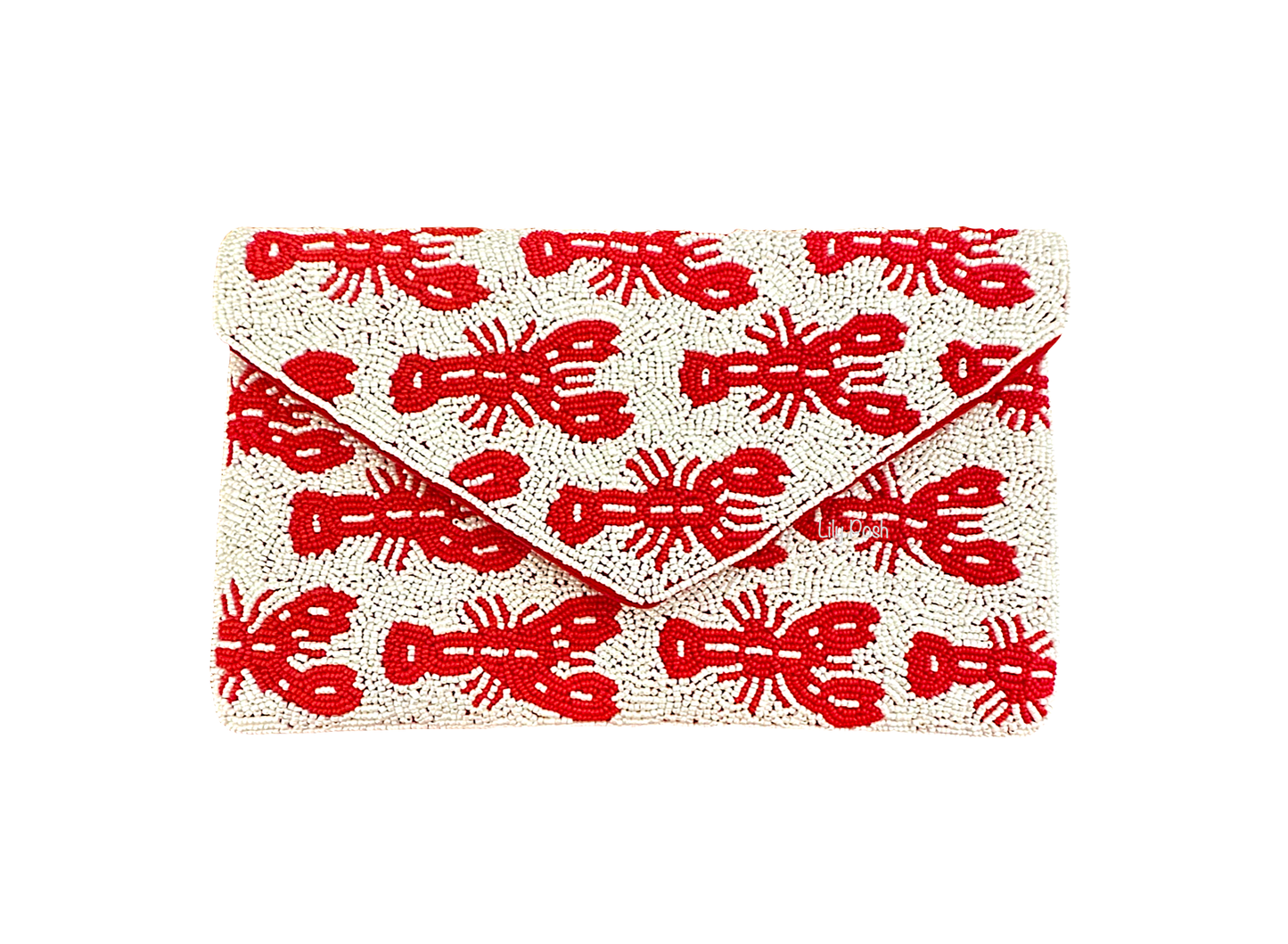Lily Posh Hand-Beaded Lobster Clutch & Crossbody Bag