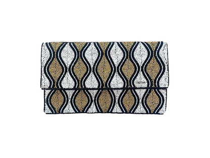 Lily Posh Hand-Beaded Geometric Clutch & Crossbody Bag