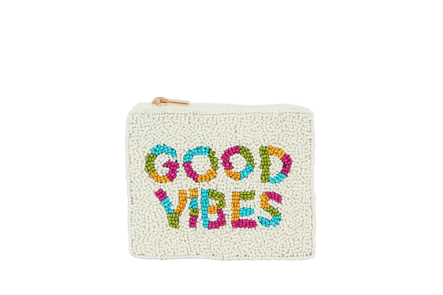 Good Vibes Beaded Coin Purse