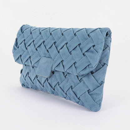 Embossed Faux Suede Clutch Bag