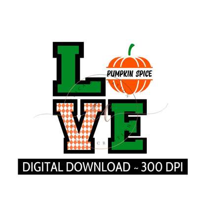 Love Pumpkin Spice, Digital Download, PNG