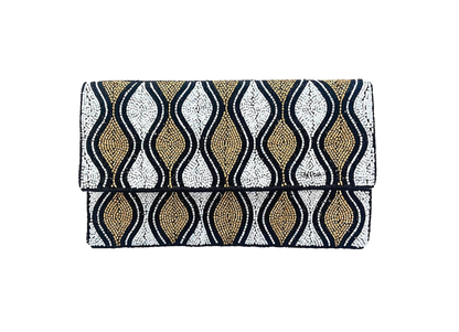 Lily Posh Hand-Beaded Geometric Clutch & Crossbody Bag