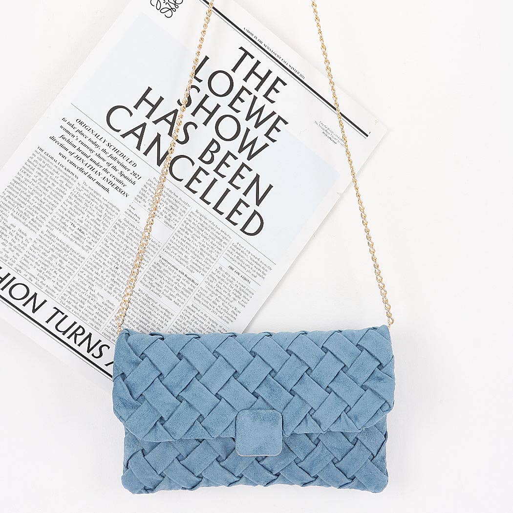 Embossed Faux Suede Clutch Bag