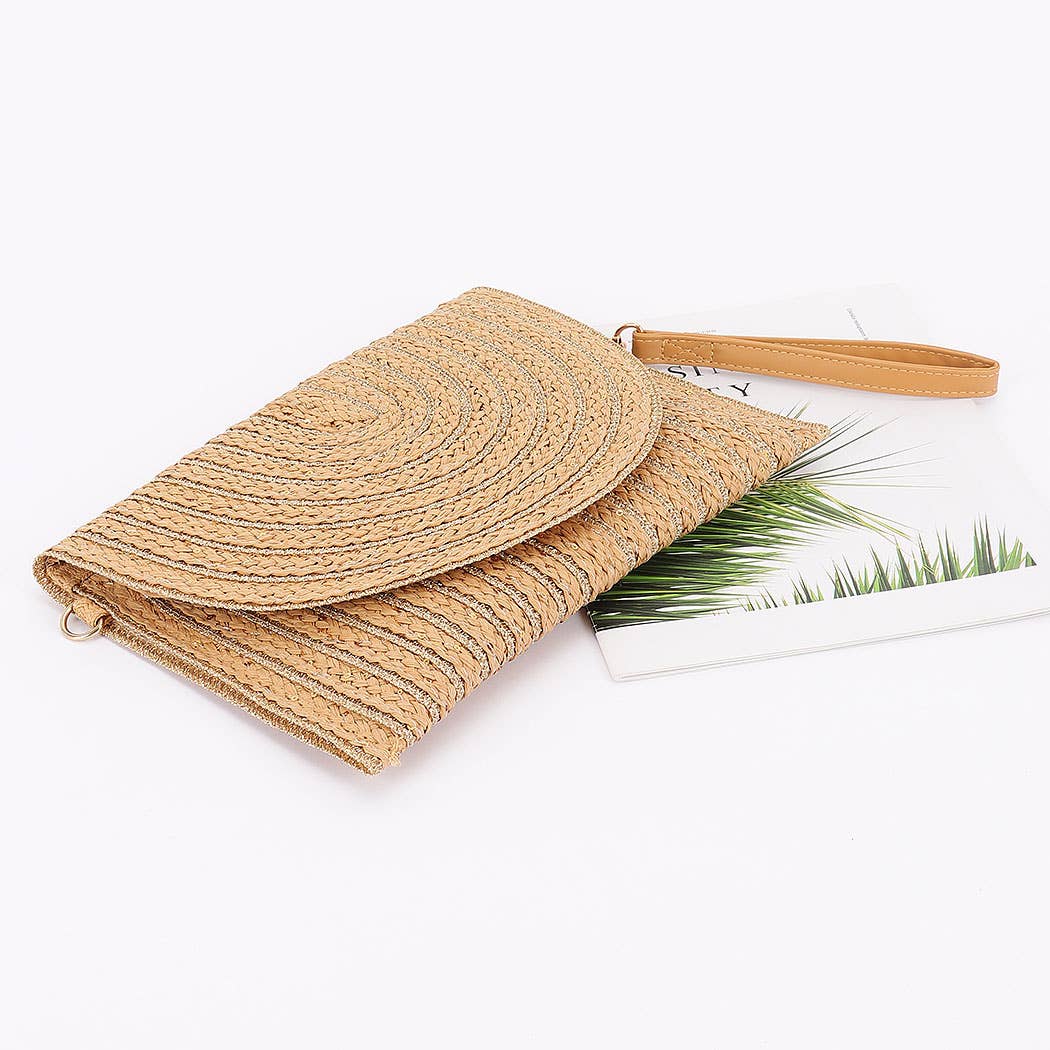 Metallic Braided Envelope Clutch