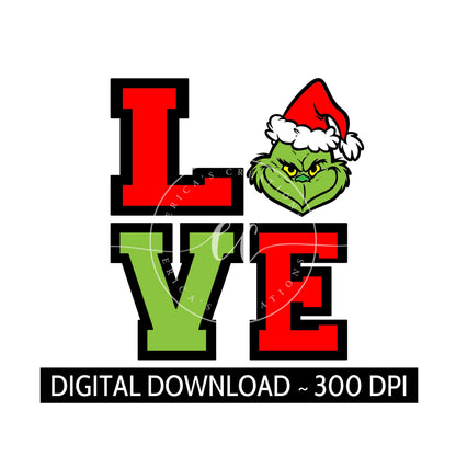 Love Grinch, Digital Download, PNG